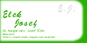 elek josef business card